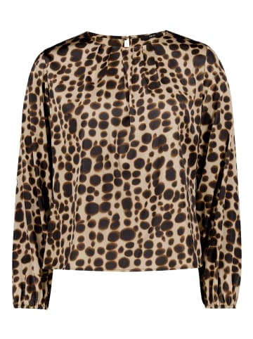 Zero Satin-Bluse mit Print. in Beige/Brown