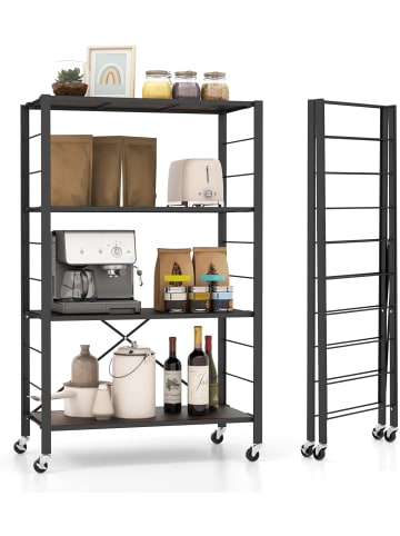 COSTWAY Servierwagen klappbar in Schwarz