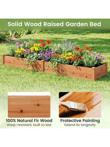 COSTWAY Pflanzkasten 240x60x25cm in Orange