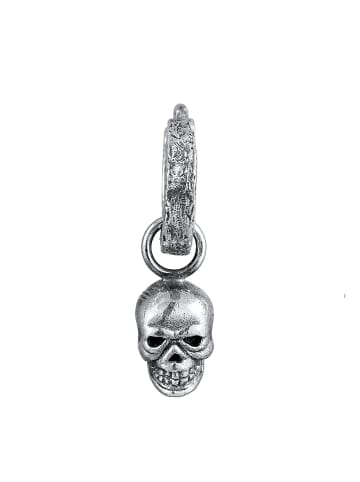 KUZZOI Ohrringe 925 Sterling Silber Totenkopf in Silber