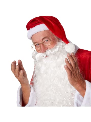 tectake Weihnachtsmütze aus Plüsch, rot/weiß