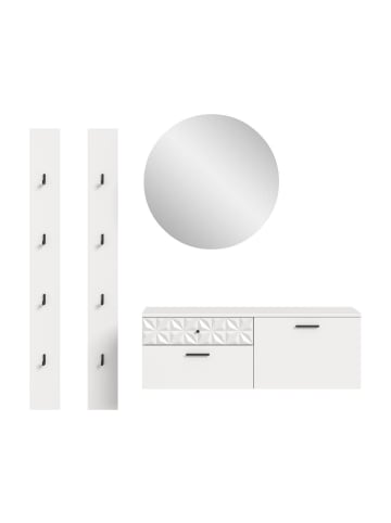 ebuy24 Garderobenmöbel Prisma (4-teilig) Weiß 172 x 34 cm