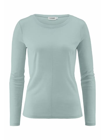 Hessnatur Hessnatur Longsleeve Slim aus Bio-Schurwolle und TENCEL™ Lyocell in polargrün