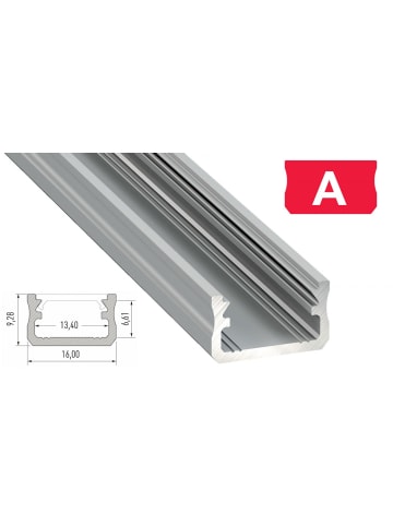 LED Line LED Aluminium Eckprofil PD-C 1 Meter Aluprofil Leiste Silber in Silber