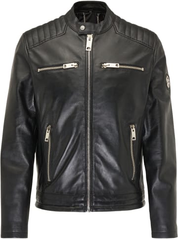 Carlo Colucci Lederjacke Bento in Schwarz