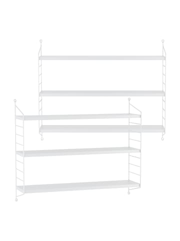 en.casa Wandregal Strängnäs 2er Set in Weiß (H)50cm (B)60cm (T)15cm