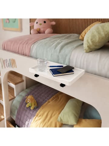 relaxdays Nachttisch klemmbar in Weiß - (B)36 x (H)9 x (T)25,5 cm