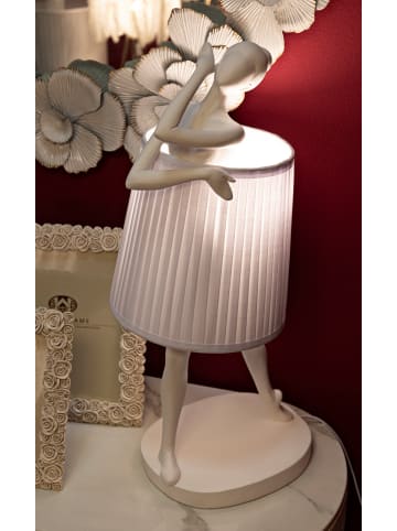Mauro Ferretti Ballerina Tischleuchte aus weißem Kunstharz, 29 x 25 x 62,5 cm