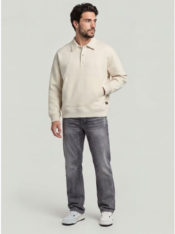 G-Star Raw Polo Collar Loose Sweater whitebait