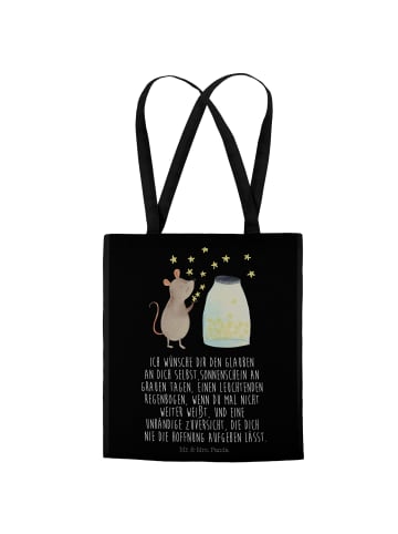 Mr. & Mrs. Panda Beutel Maus Sterne mit Spruch in Schwarz
