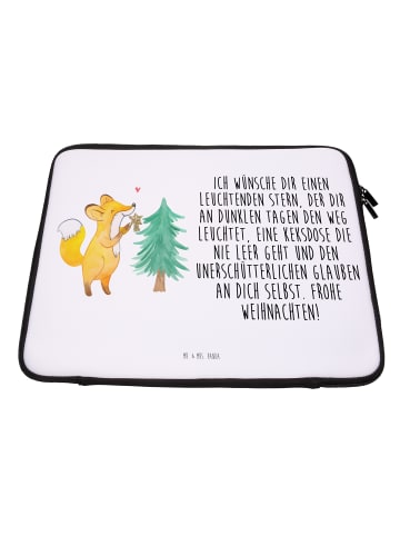 Mr. & Mrs. Panda Notebook Tasche Fuchs  Weihnachtsbaum mit Spruch in Weiß