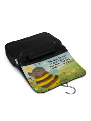 Mr. & Mrs. Panda Kosmetiktasche Hummel flauschig Design mit Spruch in Weiß