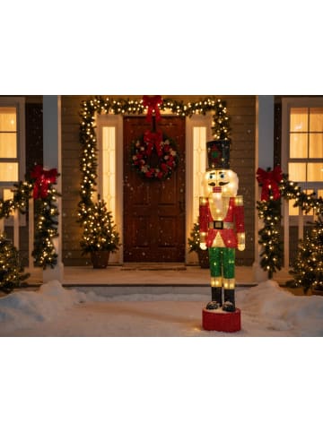 Beliani LED Deko HORNAVAN in Bunt/Rot/Gold - (W) 32 x (H) 120 x (L) 32 cm