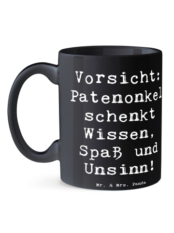 Mr. & Mrs. Panda Jumbo Tasse Spruch Patenonkel Wissen Spaß mit S... in Schwarz