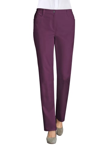 GOLDNER Kurzgröße: Leichte Baumwoll-Hose ANNA in aubergine