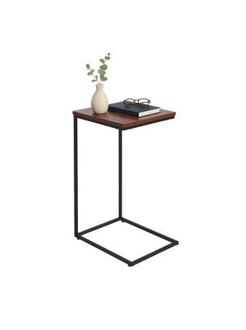 relaxdays Beistelltisch in Braun/ Schwarz - (B)45 x (H)61 x (T)30 cm