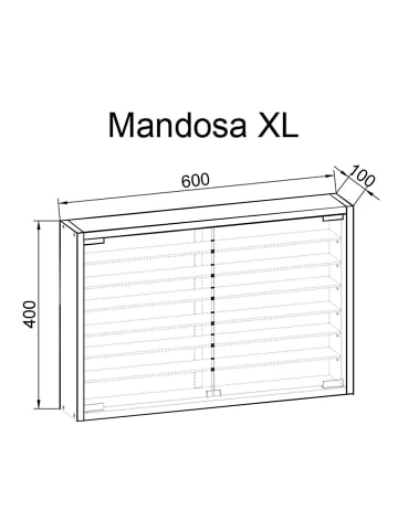 ebuy24 Glasvitrinen MandosaXL 1 Weiß 60 x 10 cm
