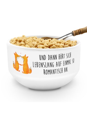 Mr. & Mrs. Panda Servierschüssel Füchse Liebe mit Spruch in Weiß