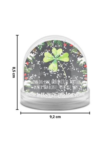 Mr. & Mrs. Panda Weihnachts Schneekugel Blume Kleeblatt mit Spruch in Kreidetafel