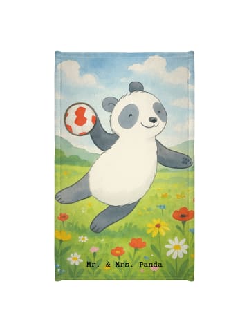 Mr. & Mrs. Panda Handtuch Panda Handball spielen Design ohne Spruch in Weiß