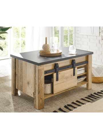 Furn.Design Couchtisch Used Wood hell, anthrazit, Beistelltisch mit Stauraum