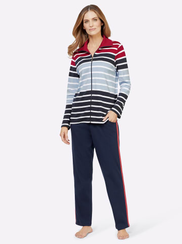 WITT WEIDEN Hausanzug in marine-rot-gestreift