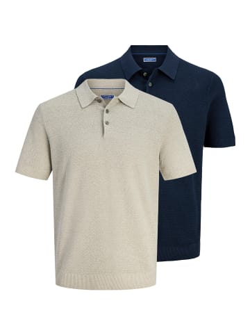 Jack & Jones Poloshirt Bluriley in Dunkelblau / braun