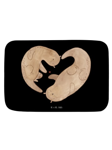 Mr. & Mrs. Panda Badematte Otter Herz ohne Spruch in Schwarz