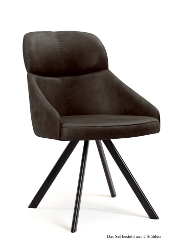 58 aufm Kessel ESSZIMMERSTUHL (2er-Set) Denni 52x82x63 Schwarz/Espresso