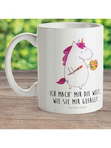 Mr. & Mrs. Panda Plastikbecher Einhorn Künstler mit Spruch in Weiß