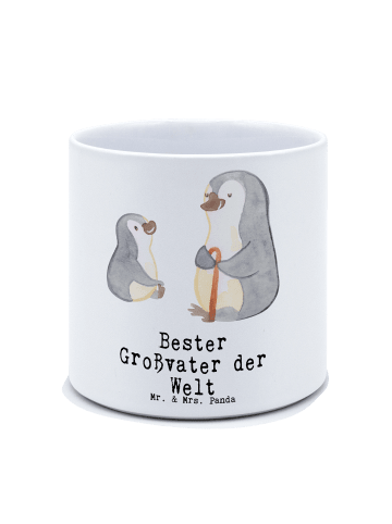Mr. & Mrs. Panda Pflanzkübel Pinguin Bester Großvater der Welt m... in Weiß