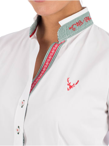 OS-Trachten Trachtenbluse 450004-3684 in weiß-grün