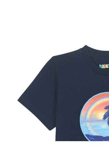 wat? Apparel T-Shirt Sunset Rainbow in Dunkelblau