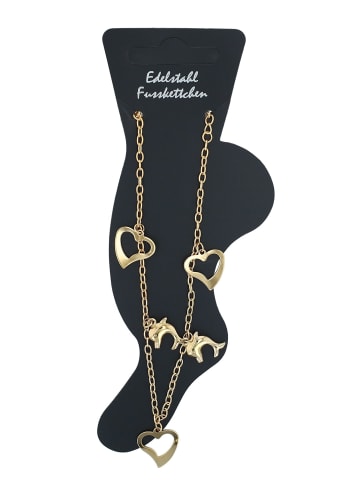 Adeliás Damen Anhänger – Herzanhänger aus Edelstahl in gold