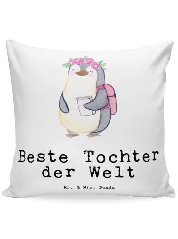 Mr. & Mrs. Panda Kopfkissen Pinguin Beste Tochter der Welt mit S... in Weiß