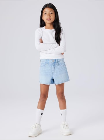 name it Nkfrose High Waist Jeans-Shorts in light blue denim