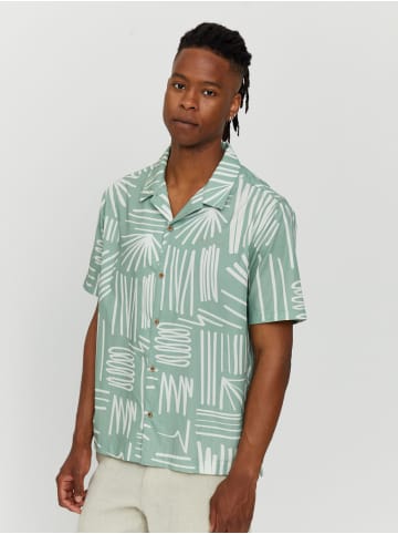 MAZINE Hemd Honolulu Shirt in cobalt green/printed