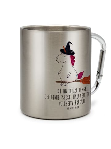 Mr. & Mrs. Panda Thermobecher Edelstahl Einhorn Hexe mit Spruch in Silber