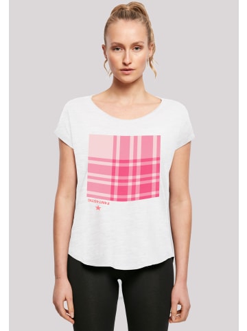 F4NT4STIC Long Cut T-Shirt Karo Pink in weiß