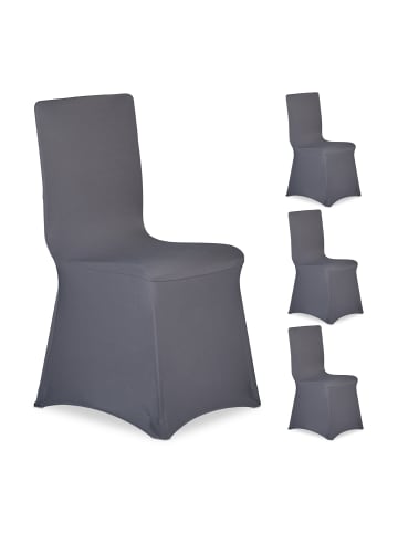 relaxdays 12 x Stuhlhussen in Anthrazit