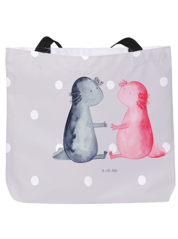 Mr. & Mrs. Panda Shopper Axolotl Liebe ohne Spruch in Grau Pastell