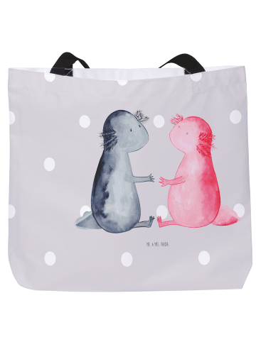 Mr. & Mrs. Panda Totebag Axolotl Liebe ohne Spruch in Grau Pastell