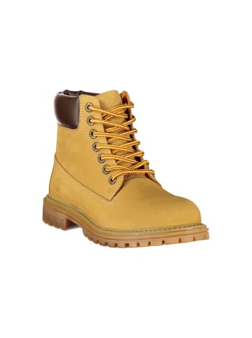 Gelb Leder Damen Schnür-Stiefelette