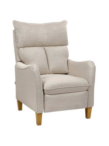 Beliani Fernsehsessel ROYSTON in Beige/Dunkler Holzfarbton