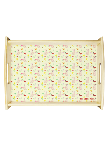 Mr. & Mrs. Panda Holztablett Erdmännchen ohne Spruch in Gelb