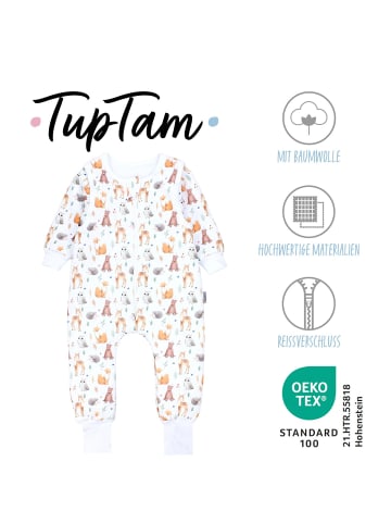 TupTam Baby Schlafsack mit Beinen und Ärmel ganzjährig in weiß/bronze
