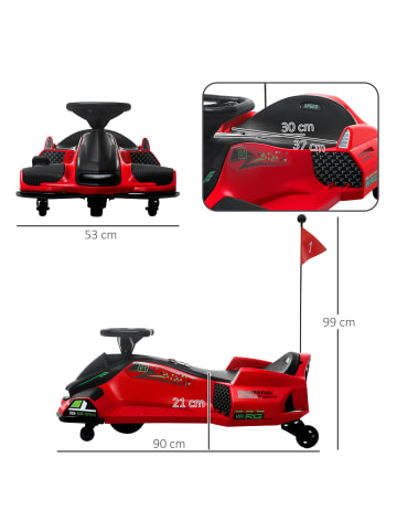 HOMCOM 12V 3-8km/h Kinder Elektro Gokart Rot