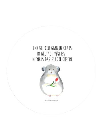 Mr. & Mrs. Panda Pinnwand Magnet Chinchilla Blume mit Spruch in Weiß