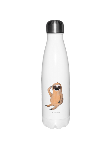 Mr. & Mrs. Panda Sportflasche Faultier Vogel ohne Spruch in Weiß