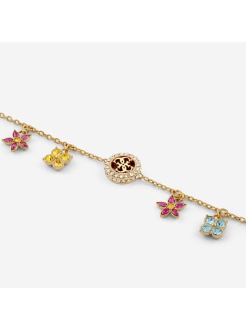 Guess Damen-Armband Blüten Charms Bunt/Goldfarben